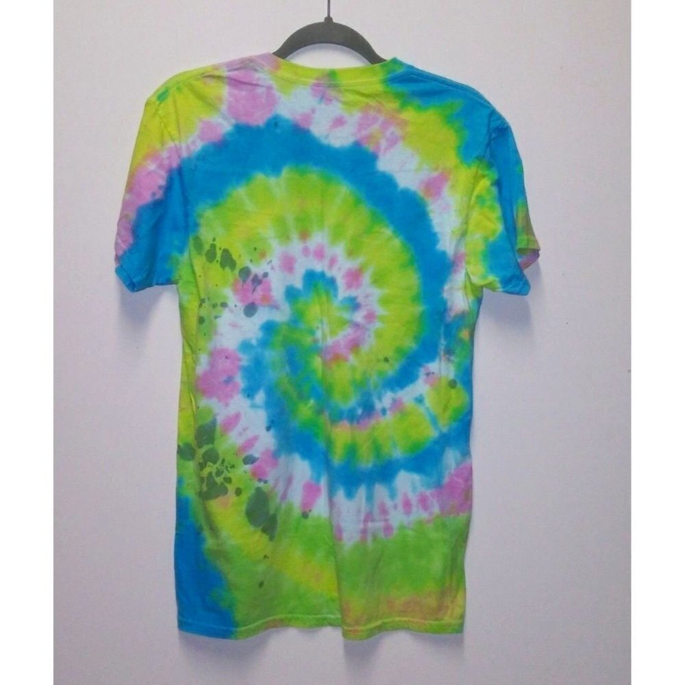 George Tie Dye T Shirt Unisex Size M (38-40) blue green pink short sleeve long